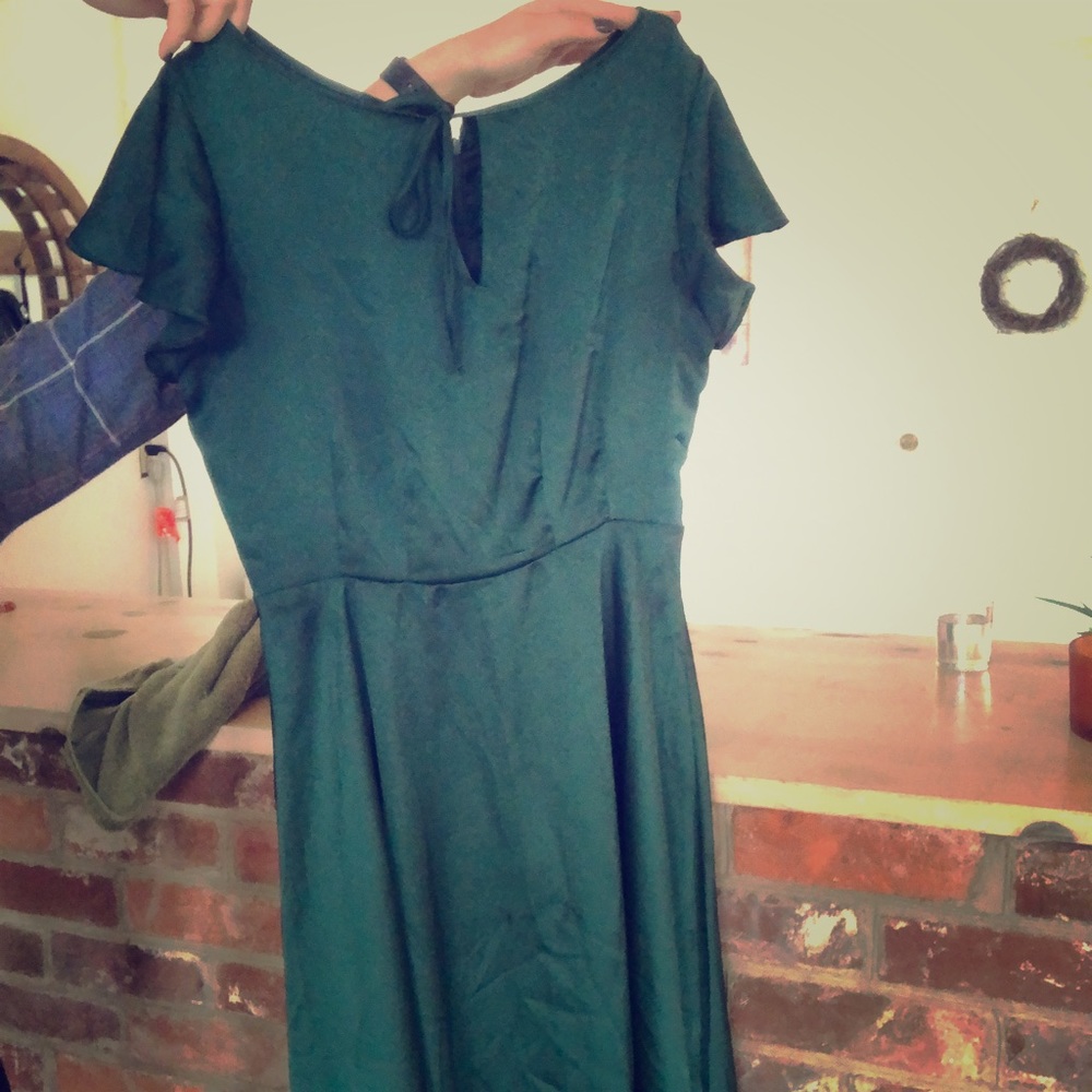 Unique Vintage 30s style Emerald green dress